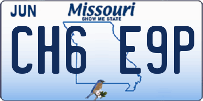 MO license plate CH6E9P