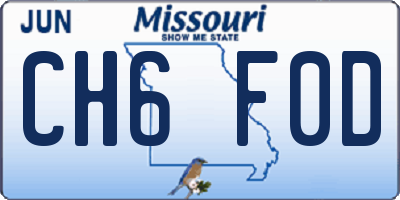MO license plate CH6F0D