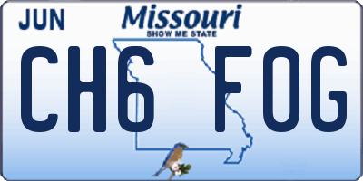 MO license plate CH6F0G