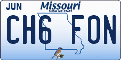 MO license plate CH6F0N