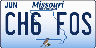 MO license plate CH6F0S