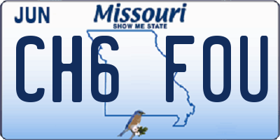 MO license plate CH6F0U
