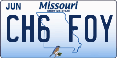 MO license plate CH6F0Y