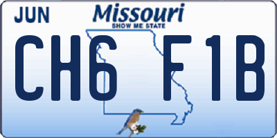 MO license plate CH6F1B
