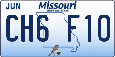 MO license plate CH6F1O