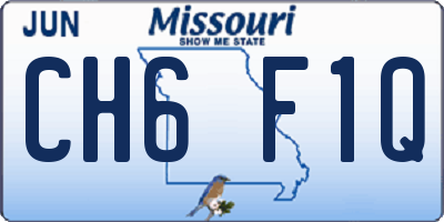 MO license plate CH6F1Q
