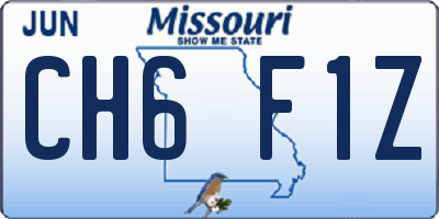MO license plate CH6F1Z