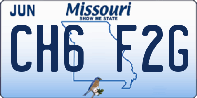 MO license plate CH6F2G
