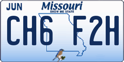 MO license plate CH6F2H