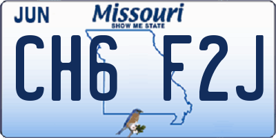 MO license plate CH6F2J