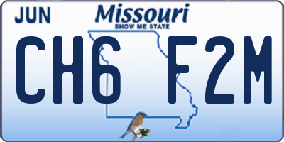 MO license plate CH6F2M
