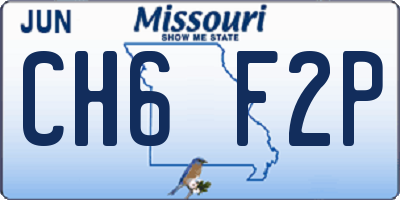 MO license plate CH6F2P
