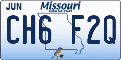 MO license plate CH6F2Q