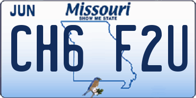 MO license plate CH6F2U