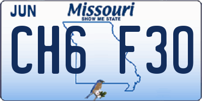 MO license plate CH6F3O