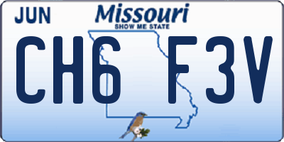 MO license plate CH6F3V