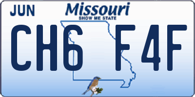 MO license plate CH6F4F