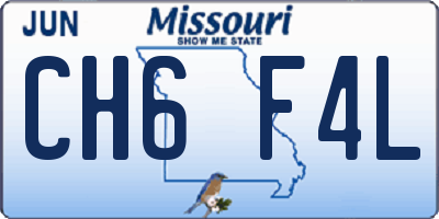 MO license plate CH6F4L