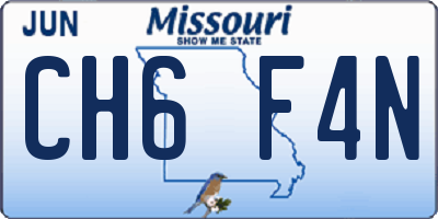 MO license plate CH6F4N