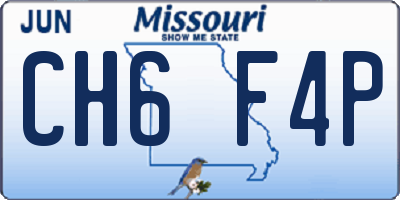 MO license plate CH6F4P