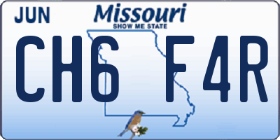 MO license plate CH6F4R