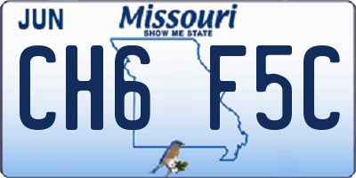 MO license plate CH6F5C