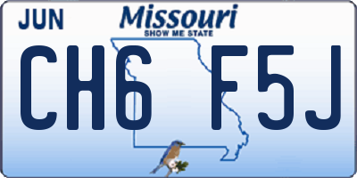 MO license plate CH6F5J