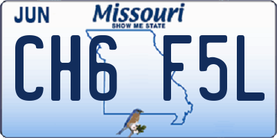 MO license plate CH6F5L