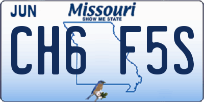 MO license plate CH6F5S