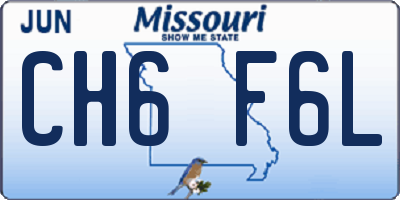 MO license plate CH6F6L