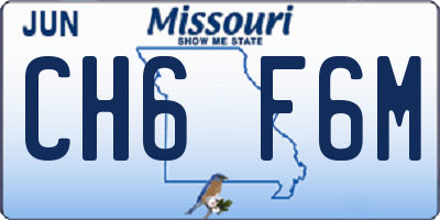 MO license plate CH6F6M