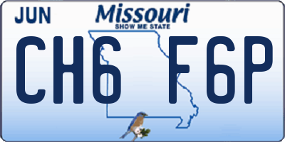 MO license plate CH6F6P