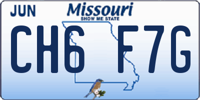 MO license plate CH6F7G