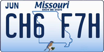 MO license plate CH6F7H
