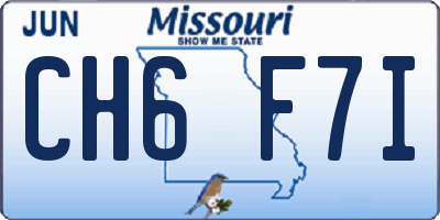MO license plate CH6F7I