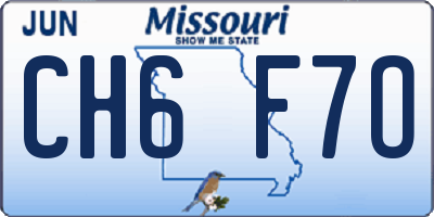 MO license plate CH6F7O