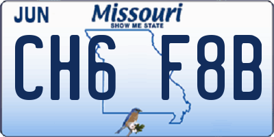 MO license plate CH6F8B