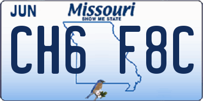 MO license plate CH6F8C