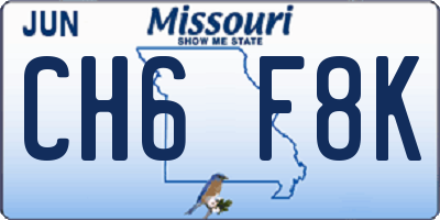 MO license plate CH6F8K