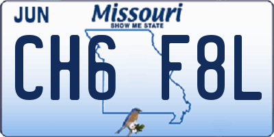 MO license plate CH6F8L