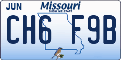 MO license plate CH6F9B