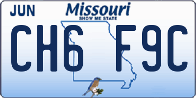 MO license plate CH6F9C