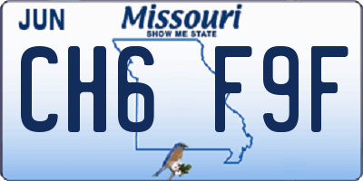 MO license plate CH6F9F