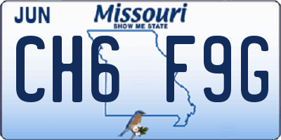 MO license plate CH6F9G
