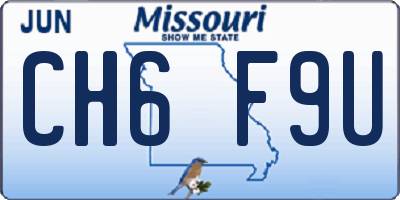 MO license plate CH6F9U