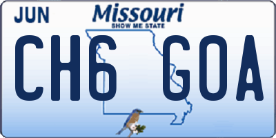 MO license plate CH6G0A