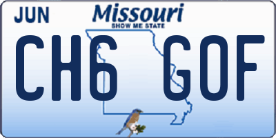 MO license plate CH6G0F