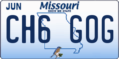 MO license plate CH6G0G