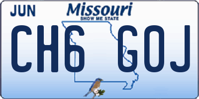 MO license plate CH6G0J