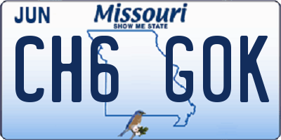 MO license plate CH6G0K